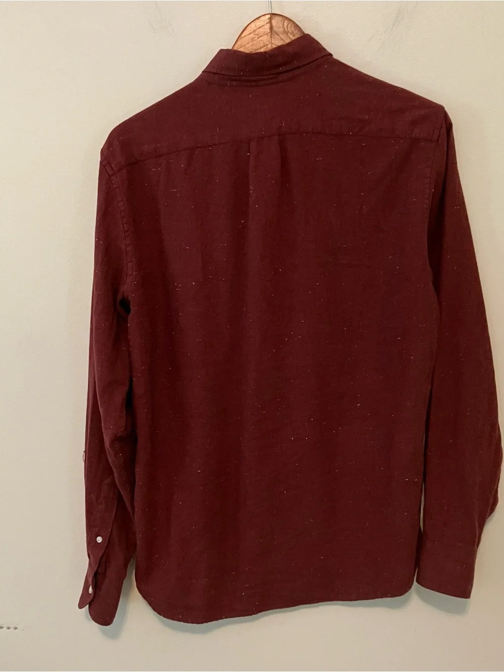 Sewn For J.Crew Mens Burgundy Speck Slim Fit Shirt Men M Button-Down Preppy